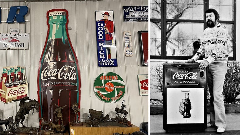 Classic 30's Tin Sign Ad Coke Coca-cola Beach Lady man